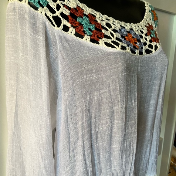 White Crochet swim coverup vacation outfit beach wear - Picture 2 of 7